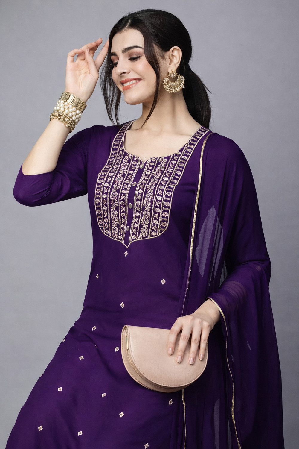 Image of Kaswya Women Kurta Churidar Dupatta Set