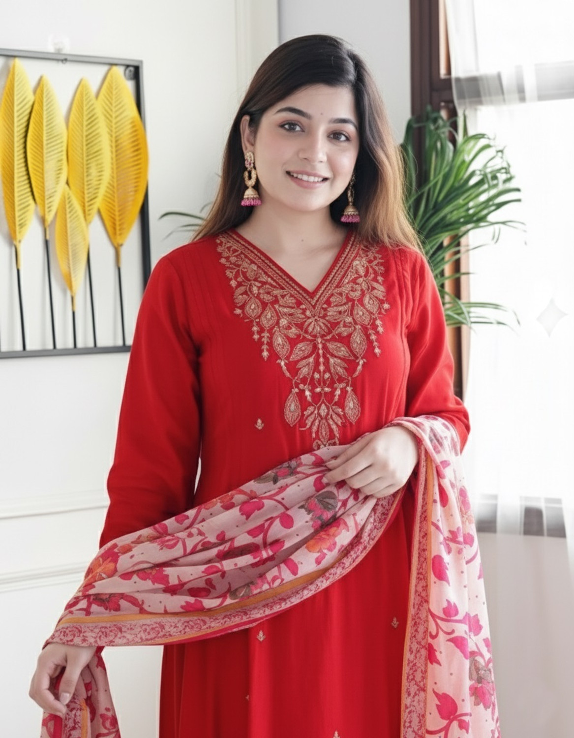Image of Nermosa Women Kurta Pant Dupatta Set