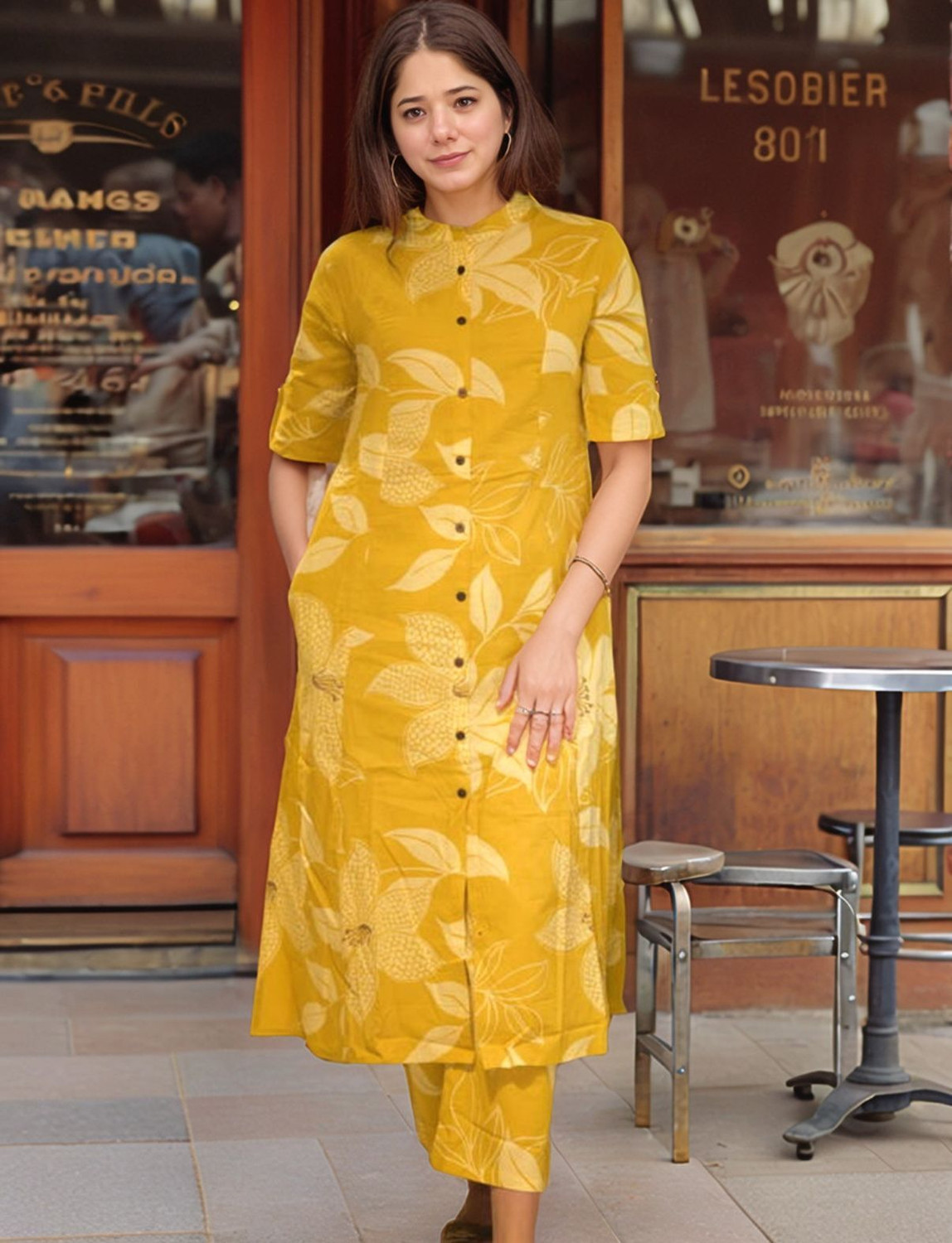 Image of FABUNNA COTTON Women Kurta Pant Set