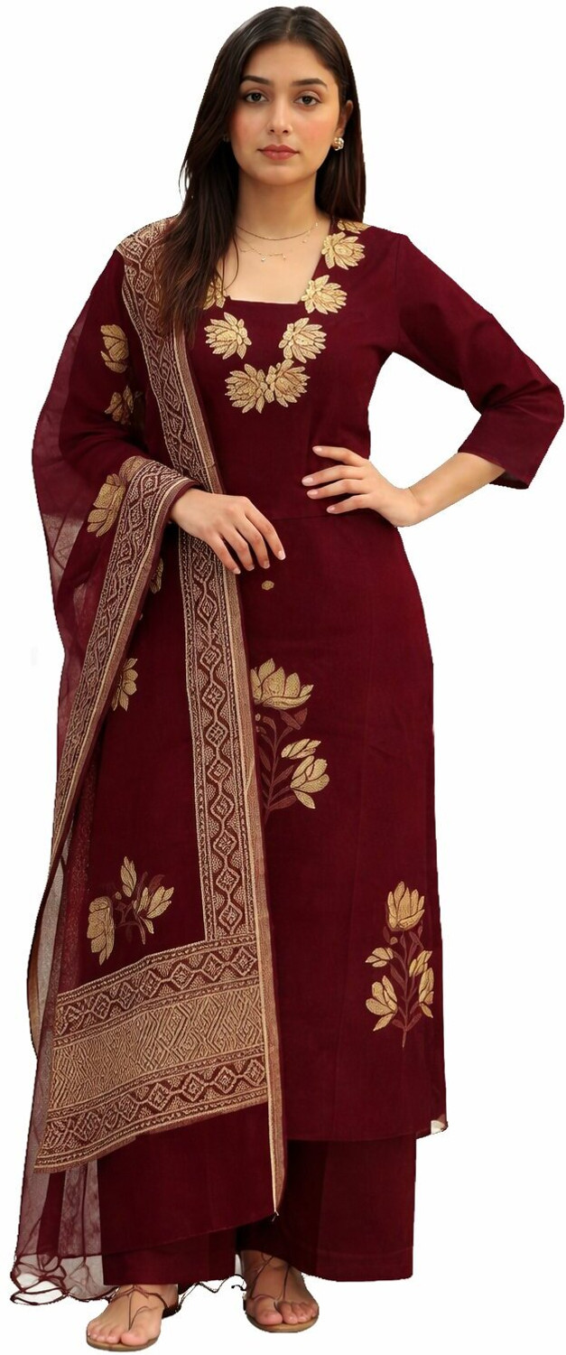 Image of JANARDAN Women Kurta Pant Dupatta Set