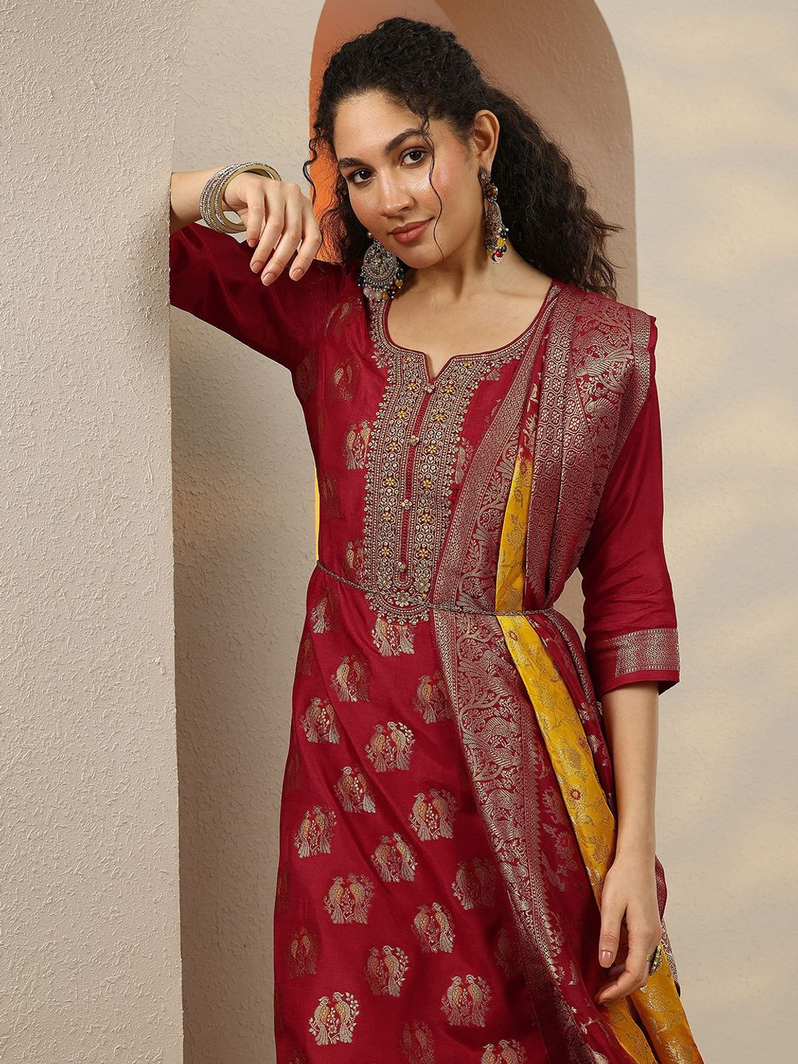 Image of LIBAS Women Kurta Pant Dupatta Set