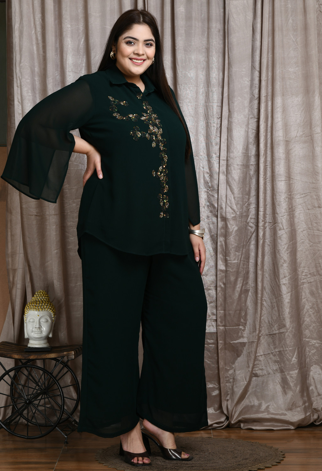 Image of Prettyplus by Desinoor Women Kurta Pant Set