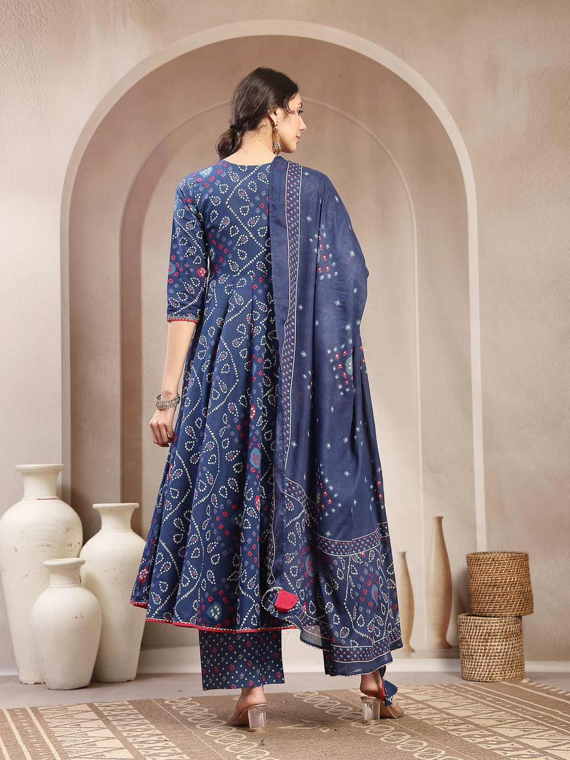Image of KIMAYRA Women Kurta Palazzo Dupatta Set
