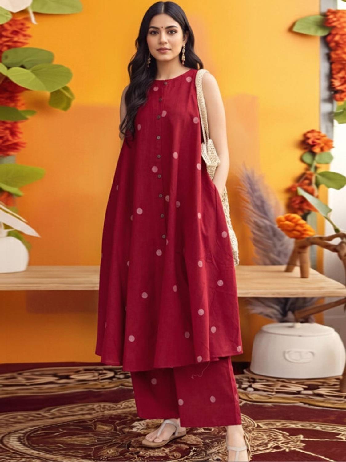 AAFAMI Women Kurti Palazzo Set