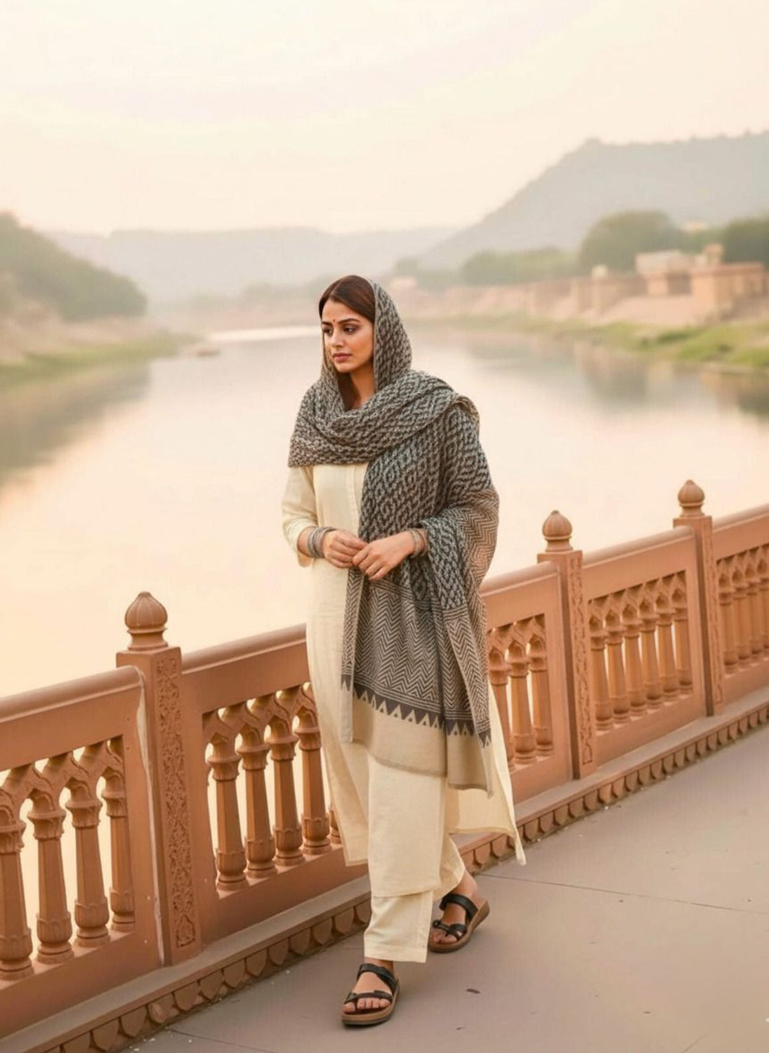 Image of Lamba Creations Women Kurta Pant Dupatta Set