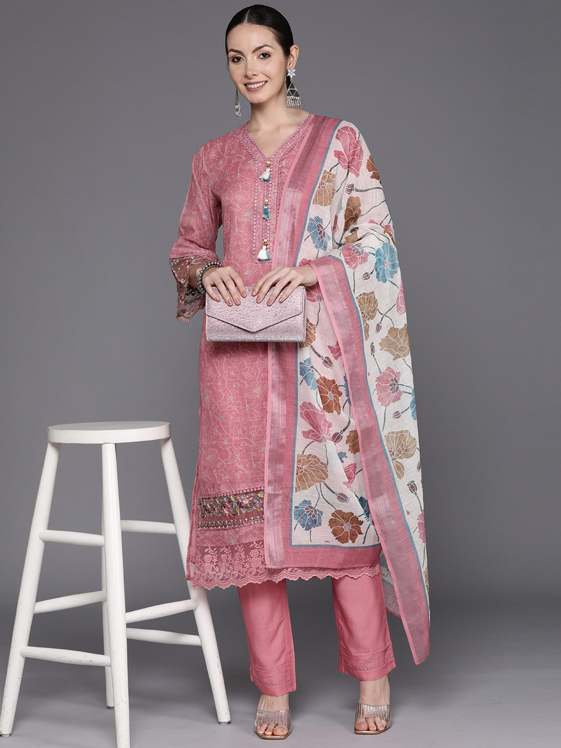 Image of Indo Era Women Kurta Pant Dupatta Set