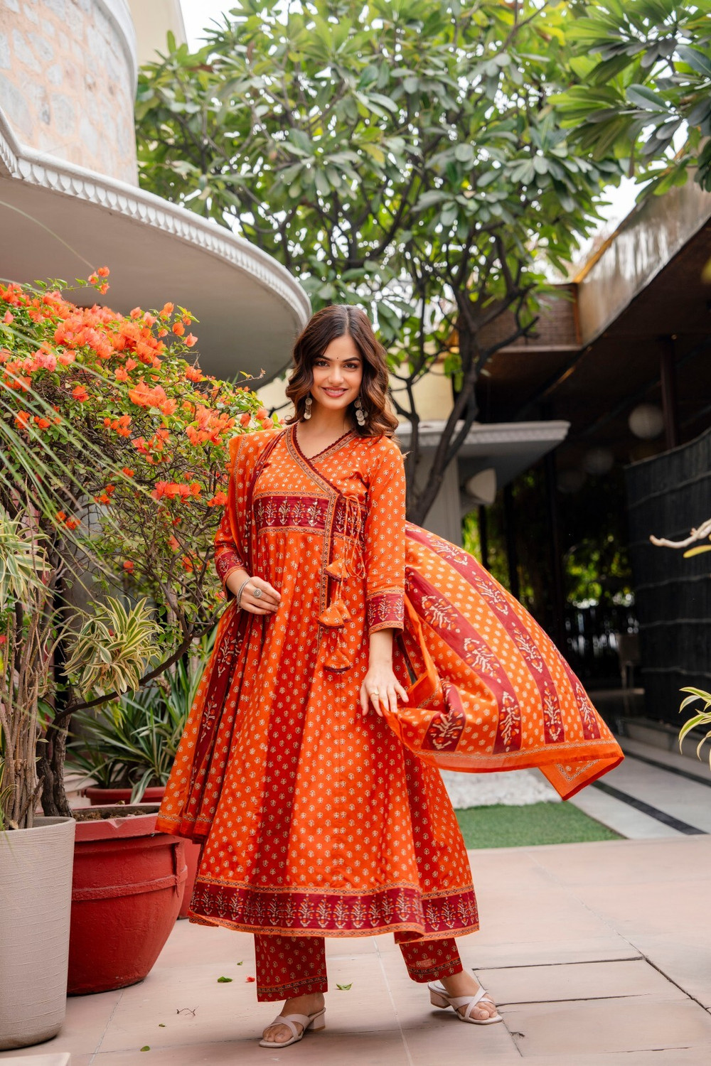 Image of ANOUK Women Kurta Palazzo Dupatta Set