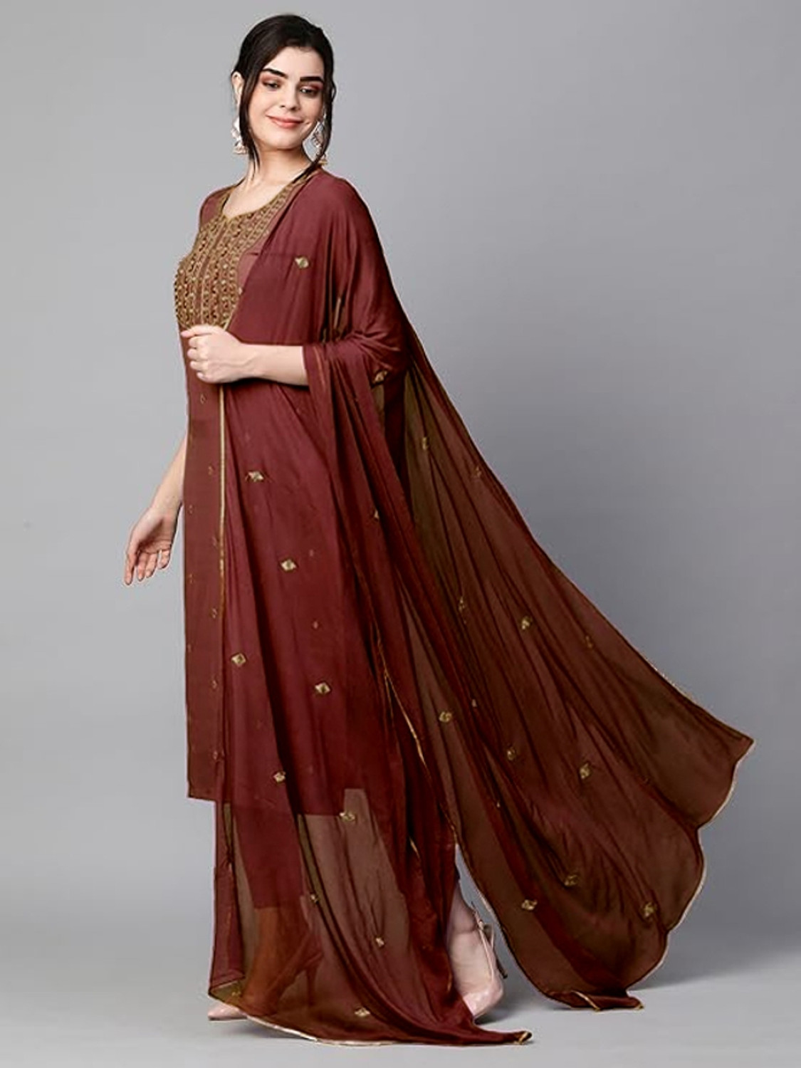 Image of HF HOLYDAY FASHION Women Kurta Pant Dupatta Set