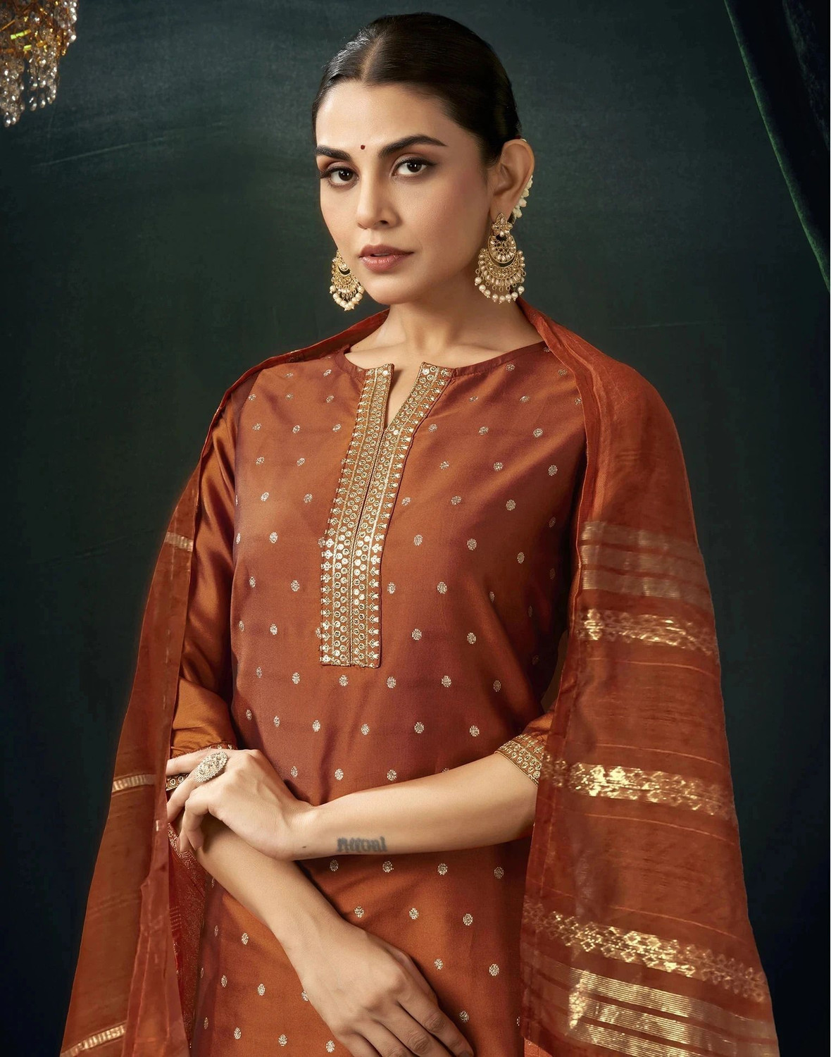 Image of Skylee Women Kurta Pant Dupatta Set