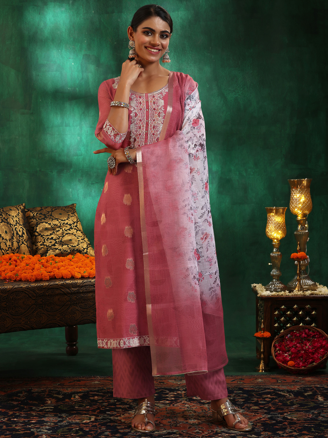 Image of LIBAS Women Kurta Pant Dupatta Set