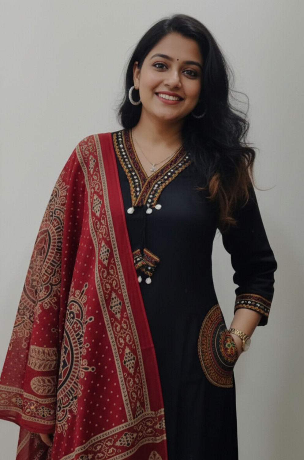 Image of Loomster Women Kurta Pant Dupatta Set