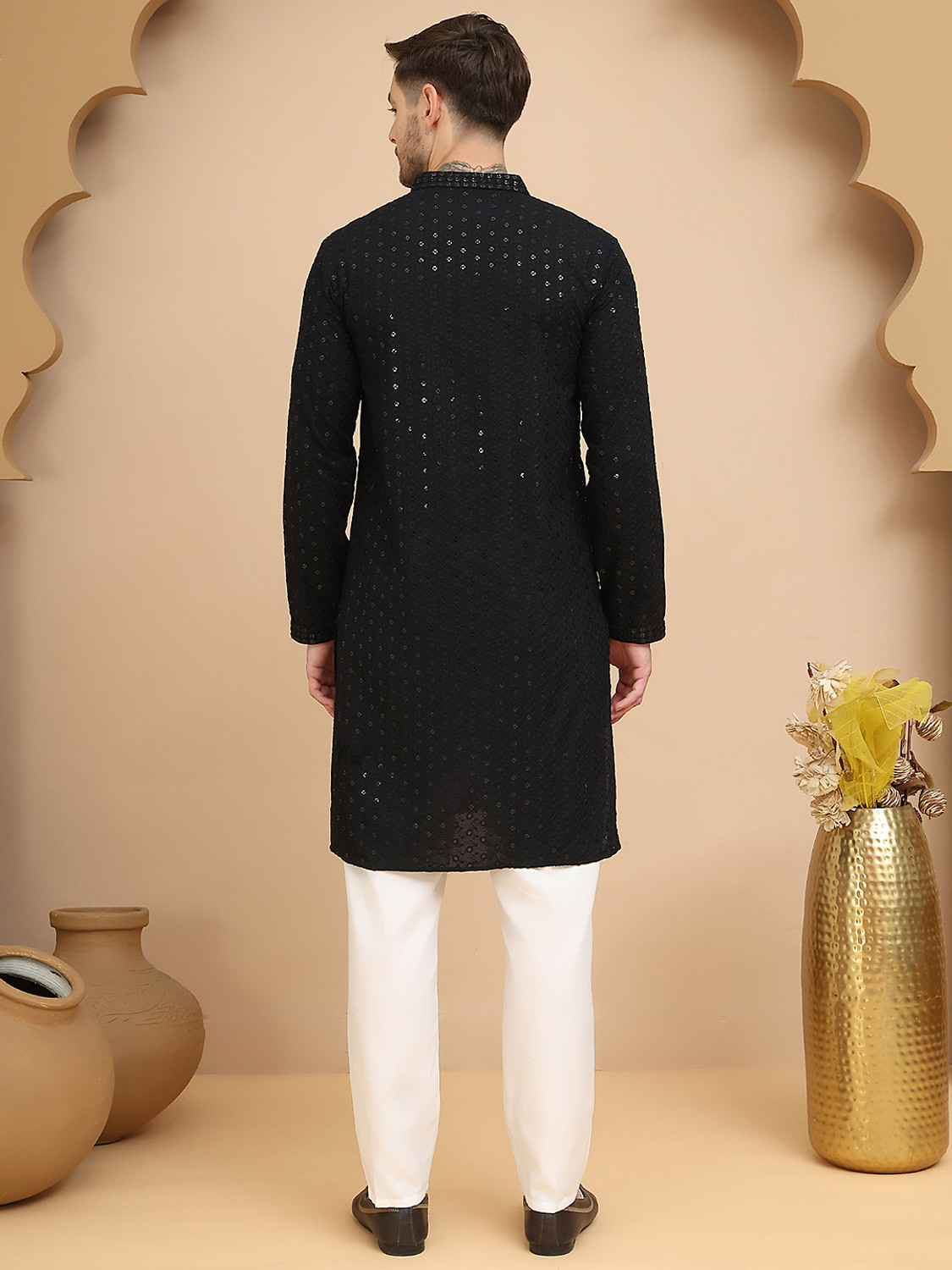 Image of Jompers Men Pure Cotton Kurta Pyjama Set
