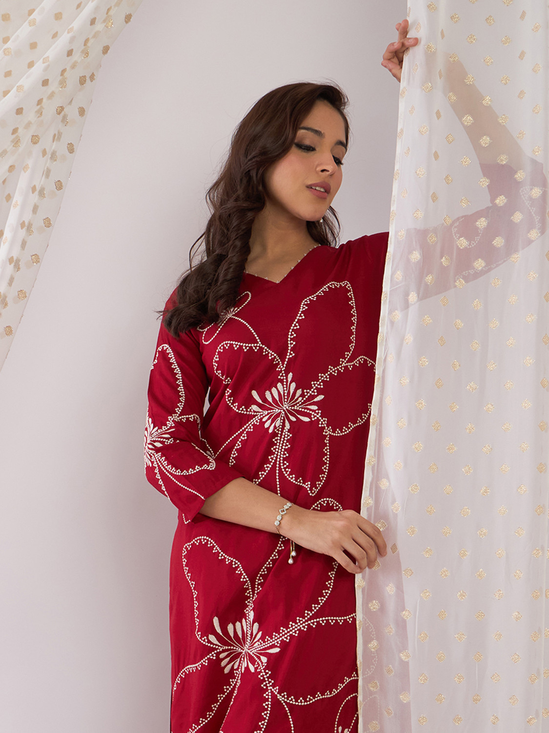 Image of Indo Era Women Kurta Palazzo Set