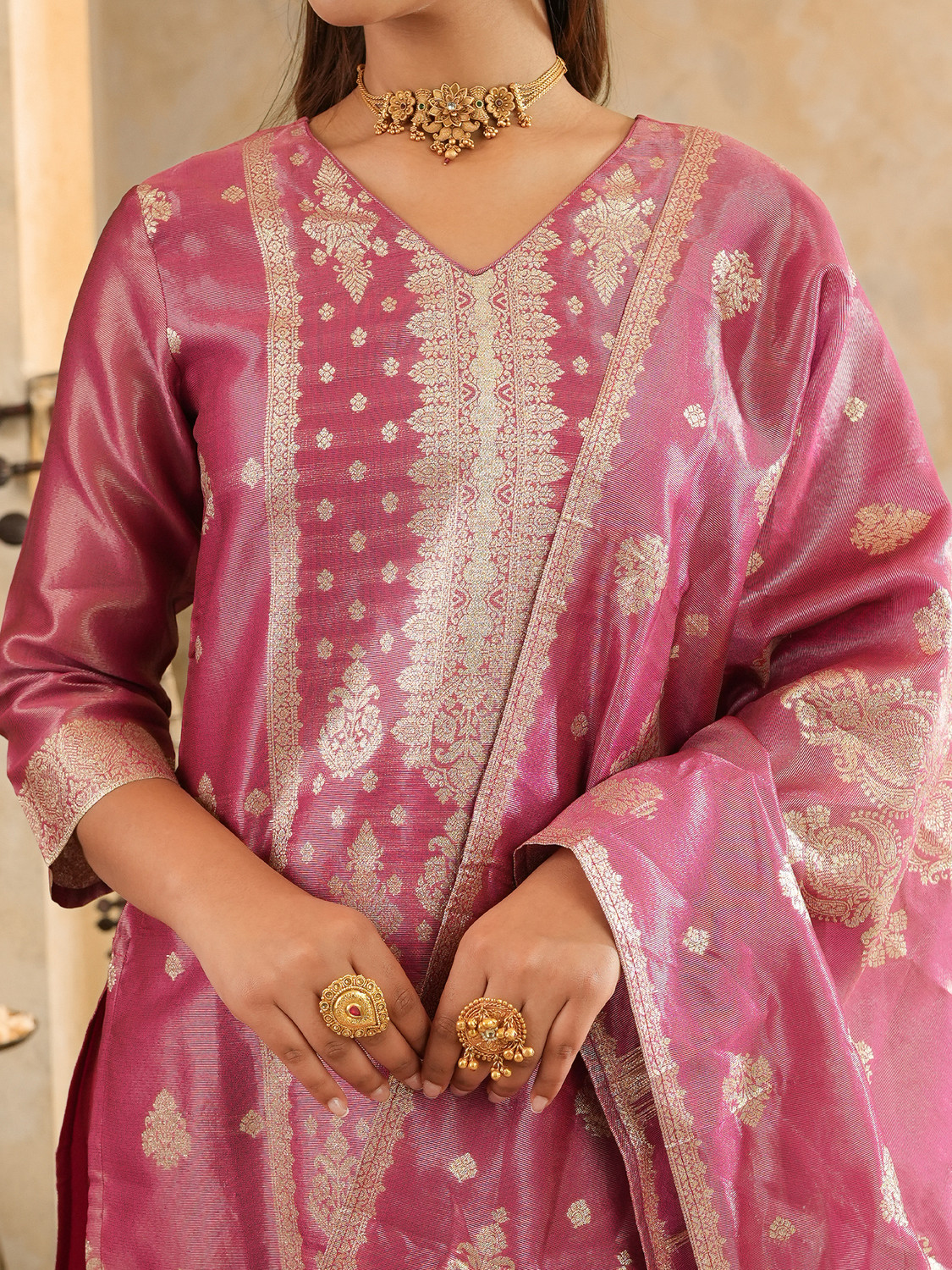 Image of Indo Era Women Kurta Pant Dupatta Set