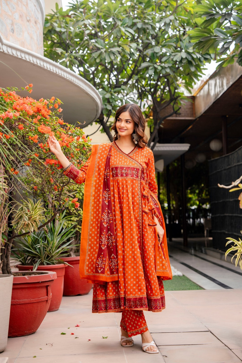 Image of ANOUK Women Kurta Palazzo Dupatta Set