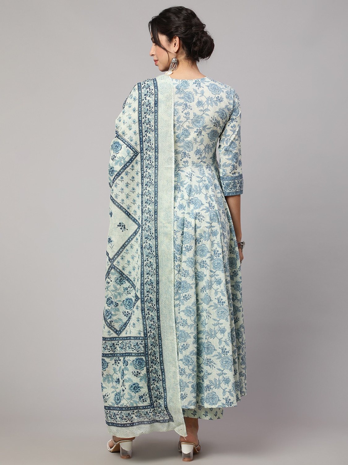 Image of Nishabd Women Kurta Palazzo Dupatta Set