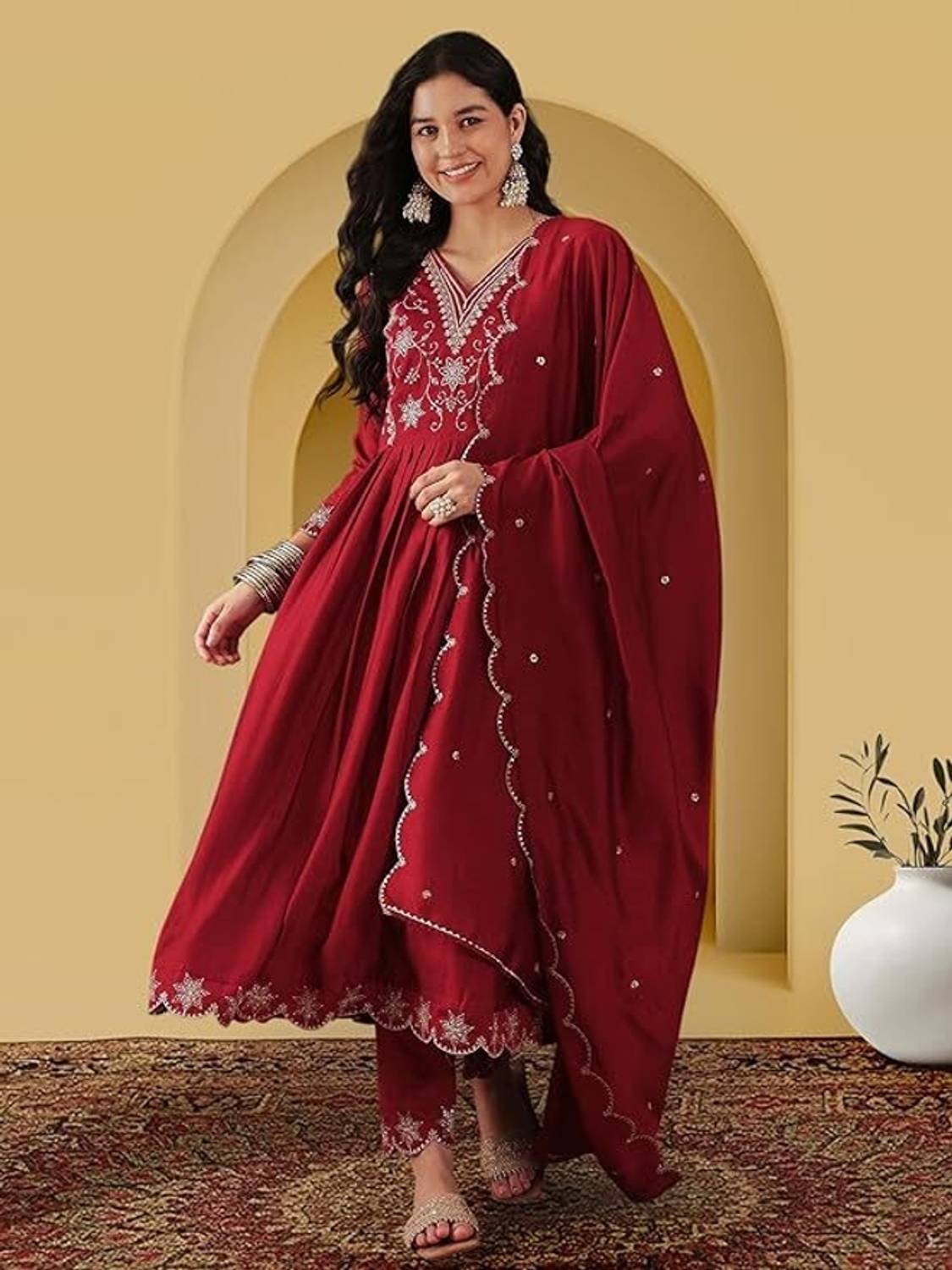 ARVILAS Women Kurta Pant Dupatta Set