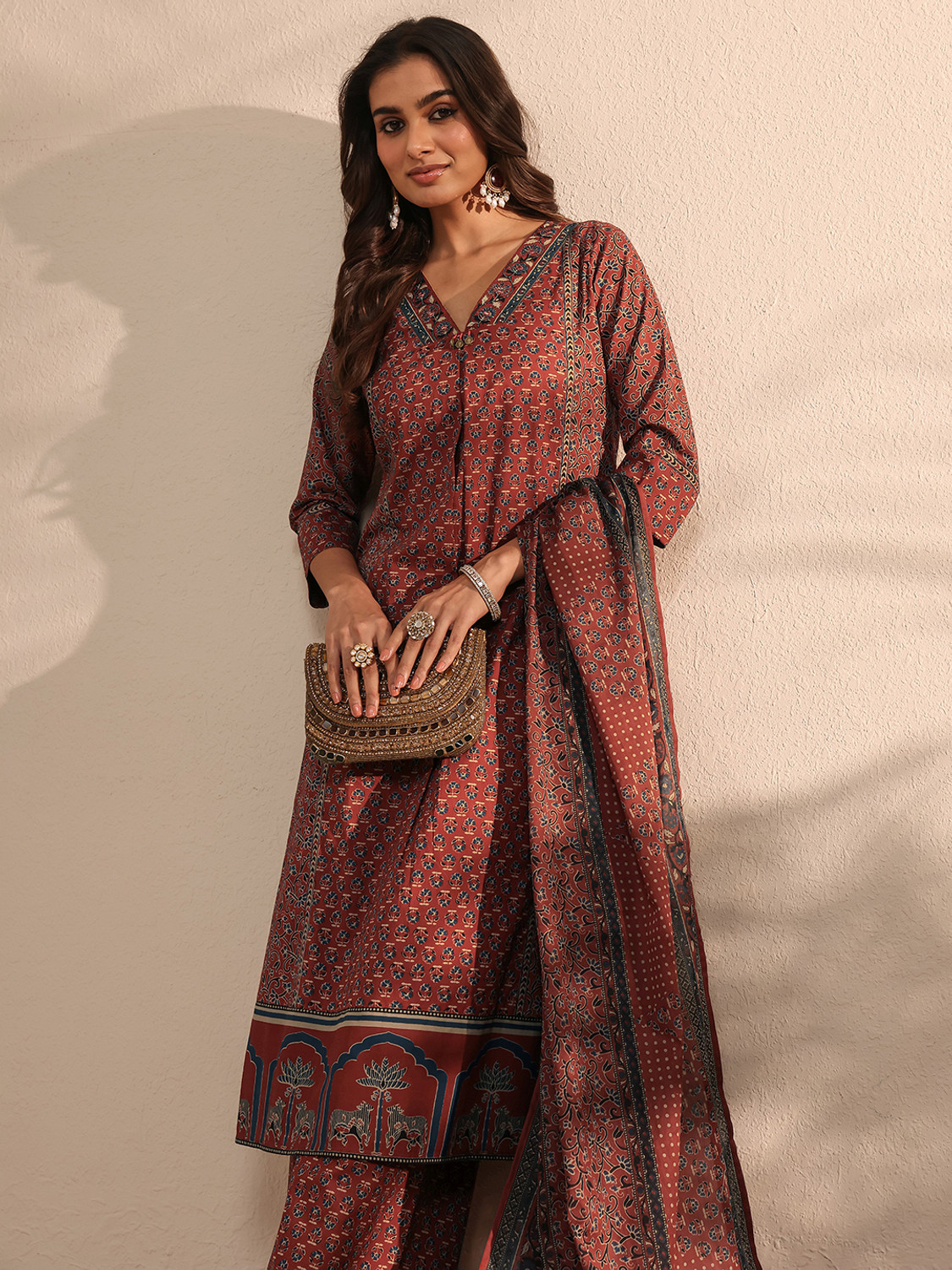 Image of LIBAS Women Kurta Palazzo Dupatta Set