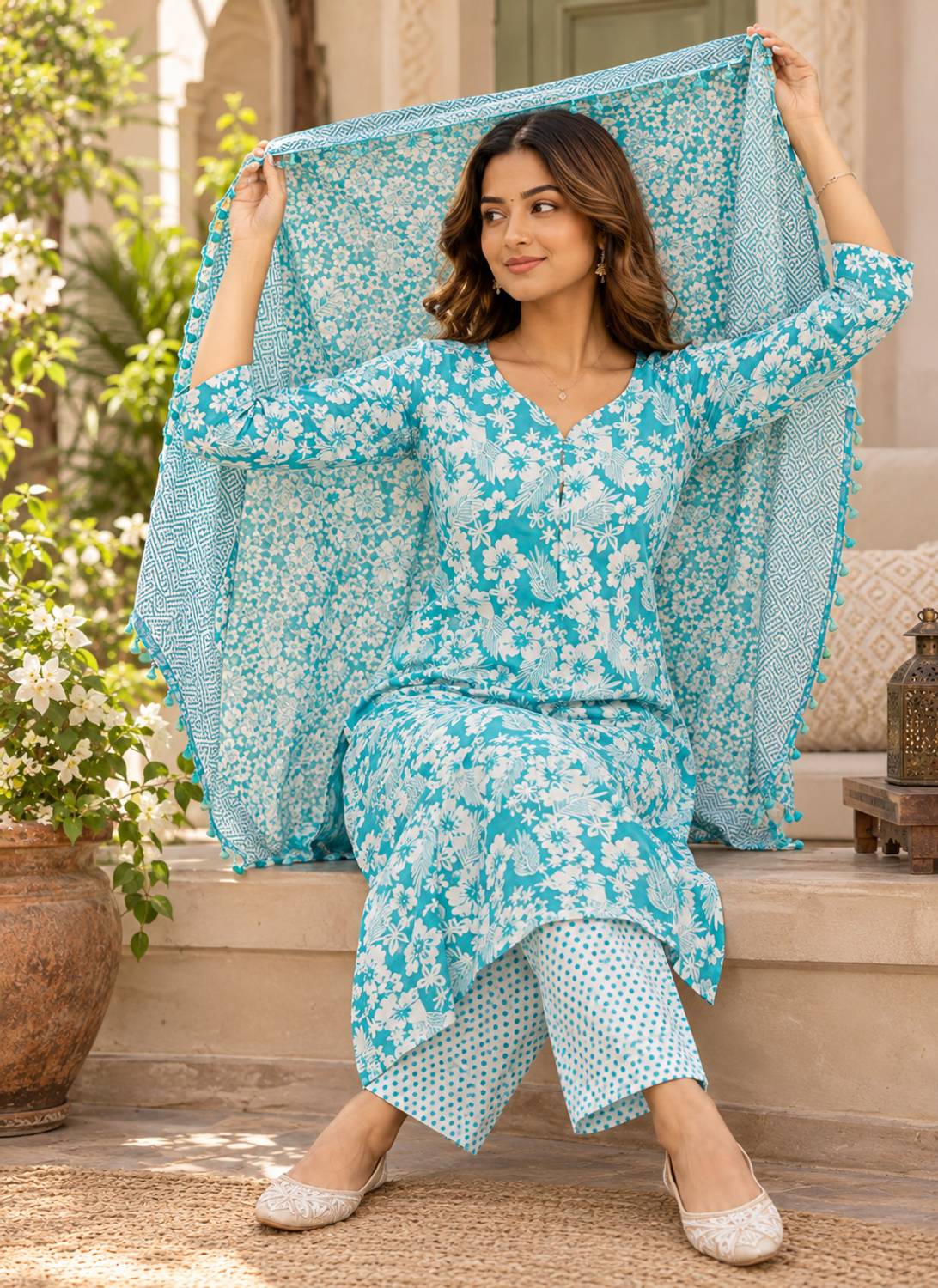 alizeh collection Women Kurti Palazzo Dupatta Set