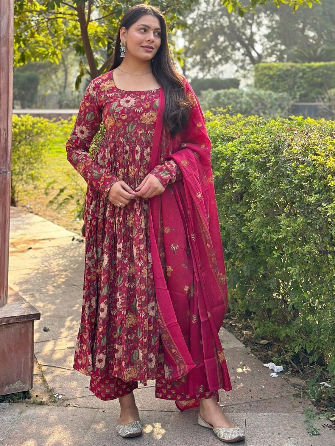 Image of Divastri Women Kurta Palazzo Dupatta Set