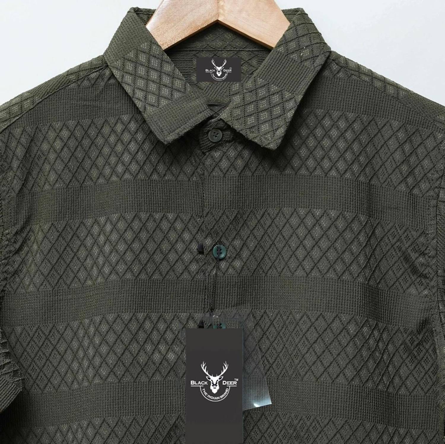 Black Deer Men Shirt Pant Set Black - Image 4