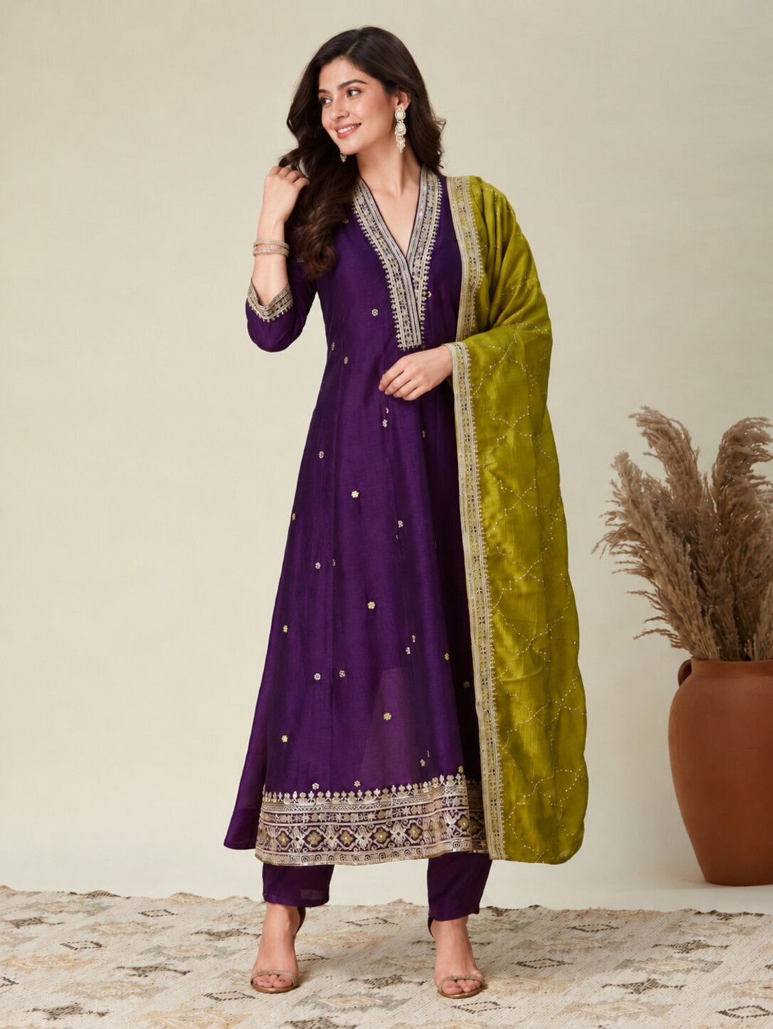 Image of JANAY Women Kurta Pant Dupatta Set