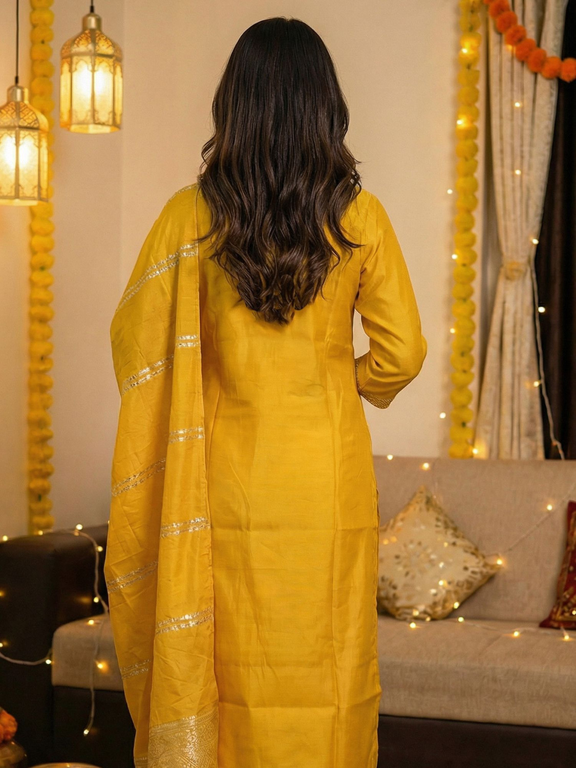 Image of Indo Era Women Kurta Pant Dupatta Set