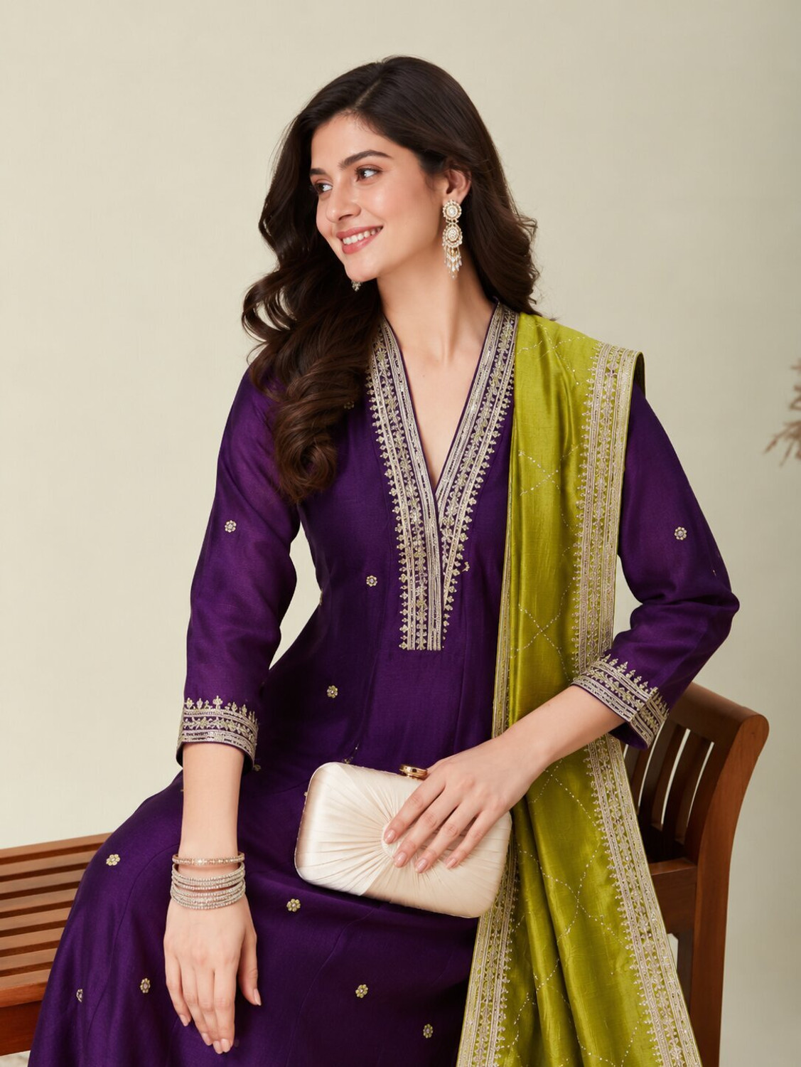 Image of JANAY Women Kurta Pant Dupatta Set