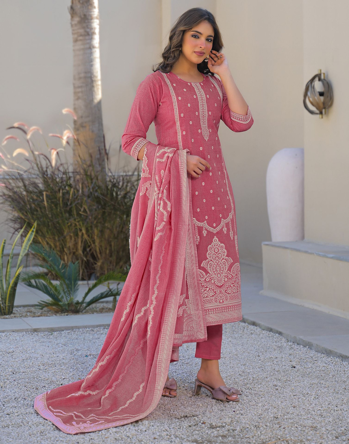 Image of Skylee Women Kurta Pant Dupatta Set