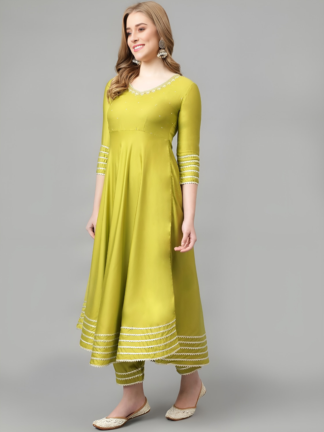 Image of Nishabd Women Kurta Palazzo Dupatta Set