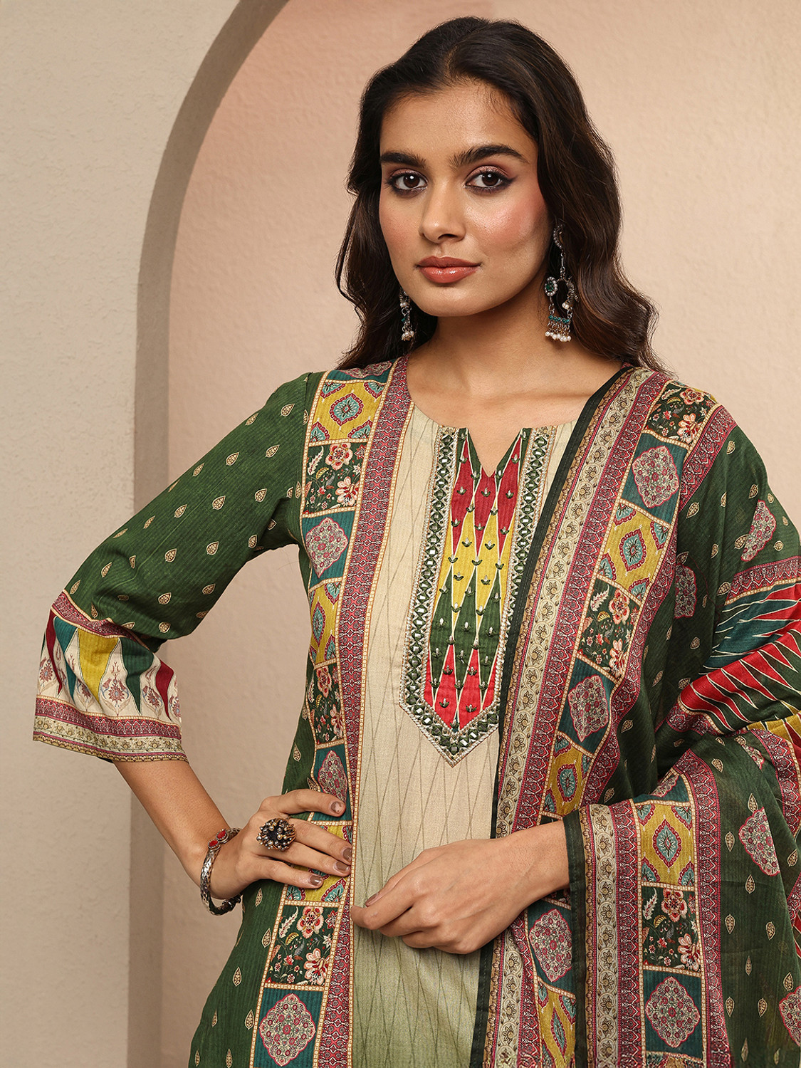 Image of LIBAS Women Kurta Pant Dupatta Set