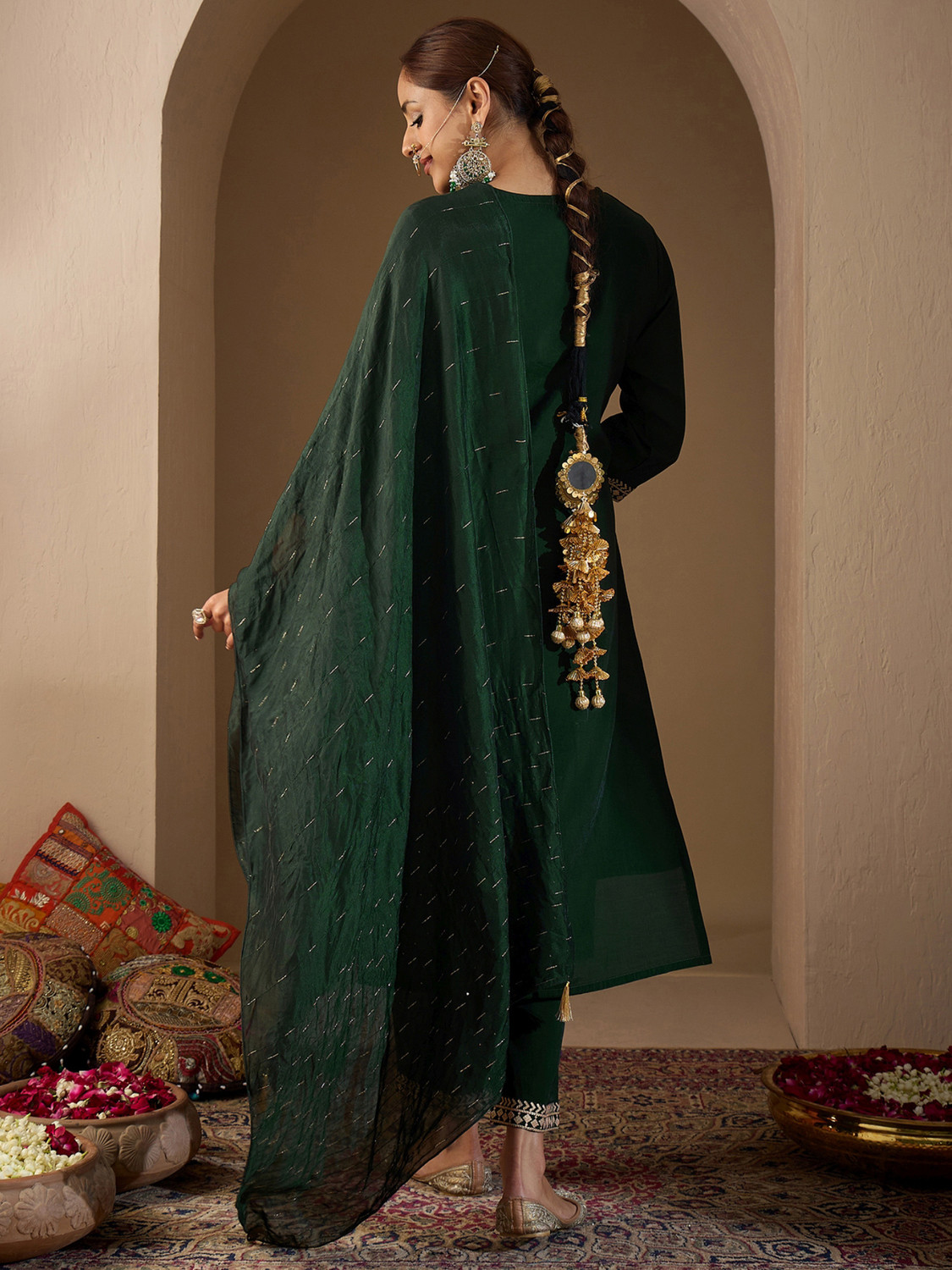 Image of Indo Era Women Kurta Pant Dupatta Set