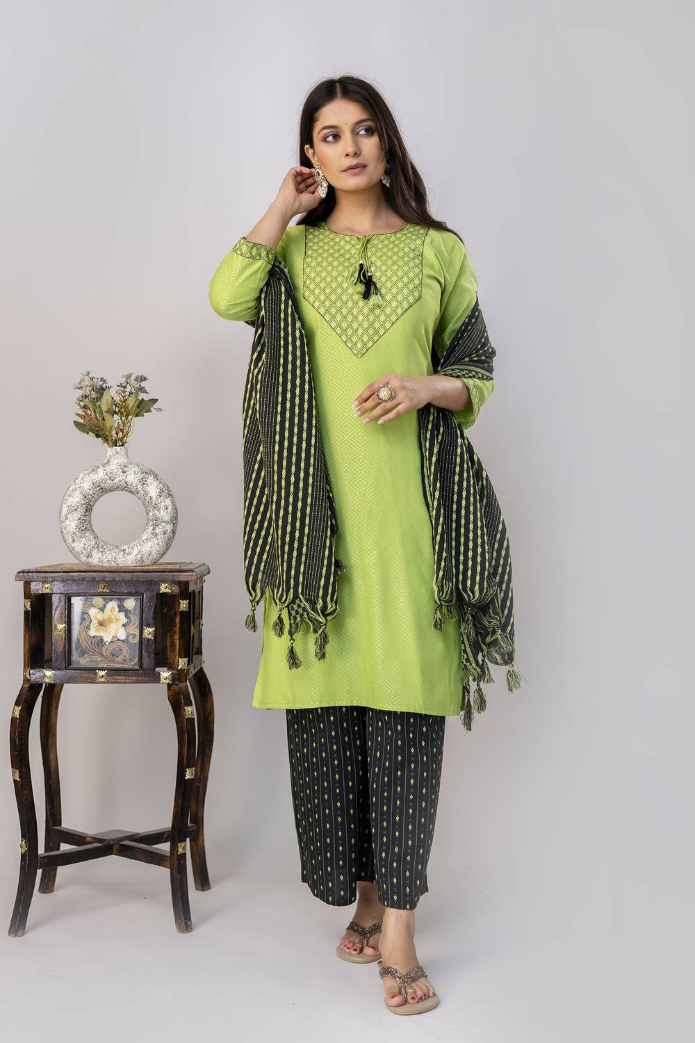 BuraakTexmart Women Kurta Palazzo Dupatta Set