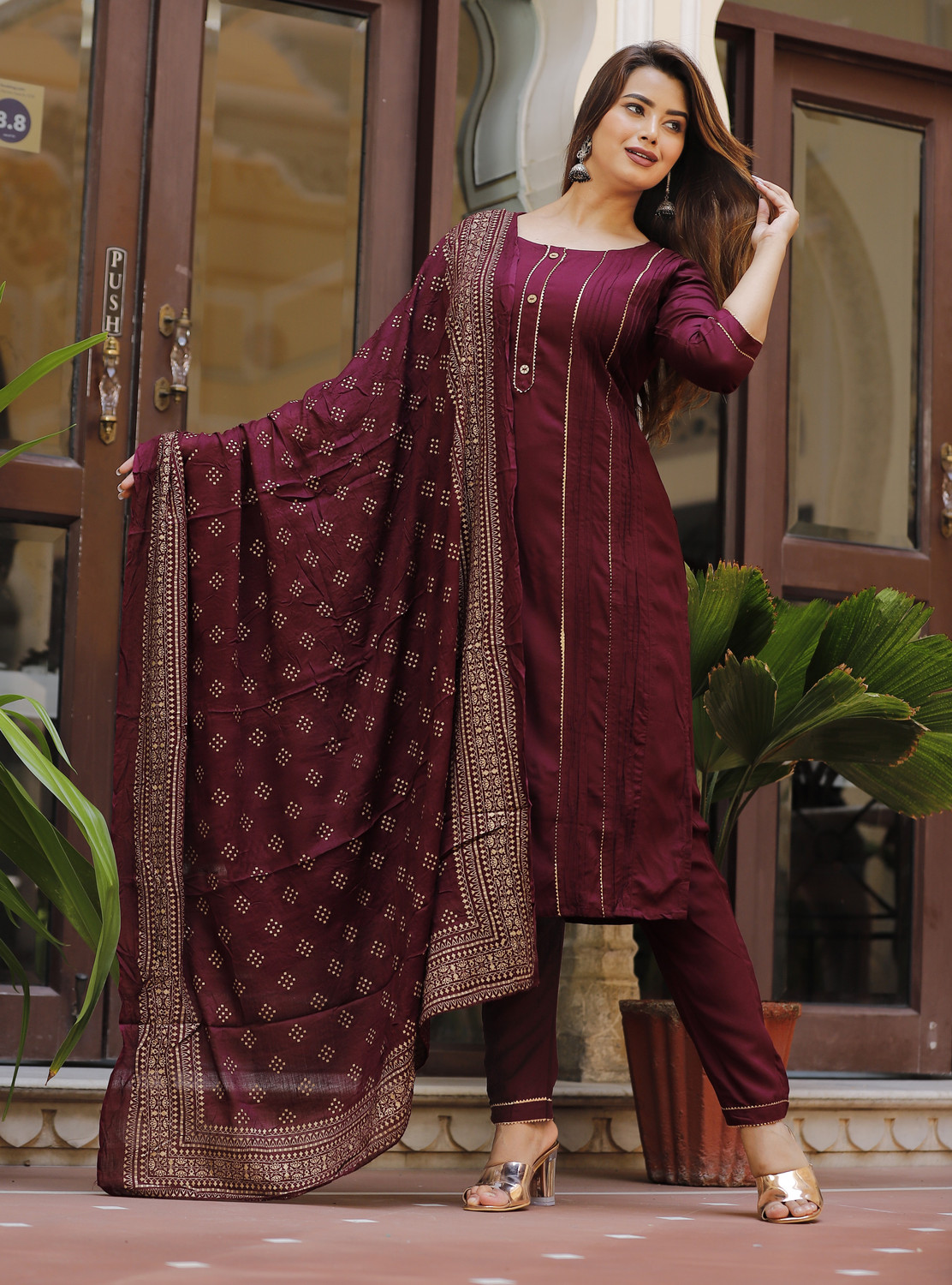 Image of Radhe Fabric Women Kurta Pant Dupatta Set