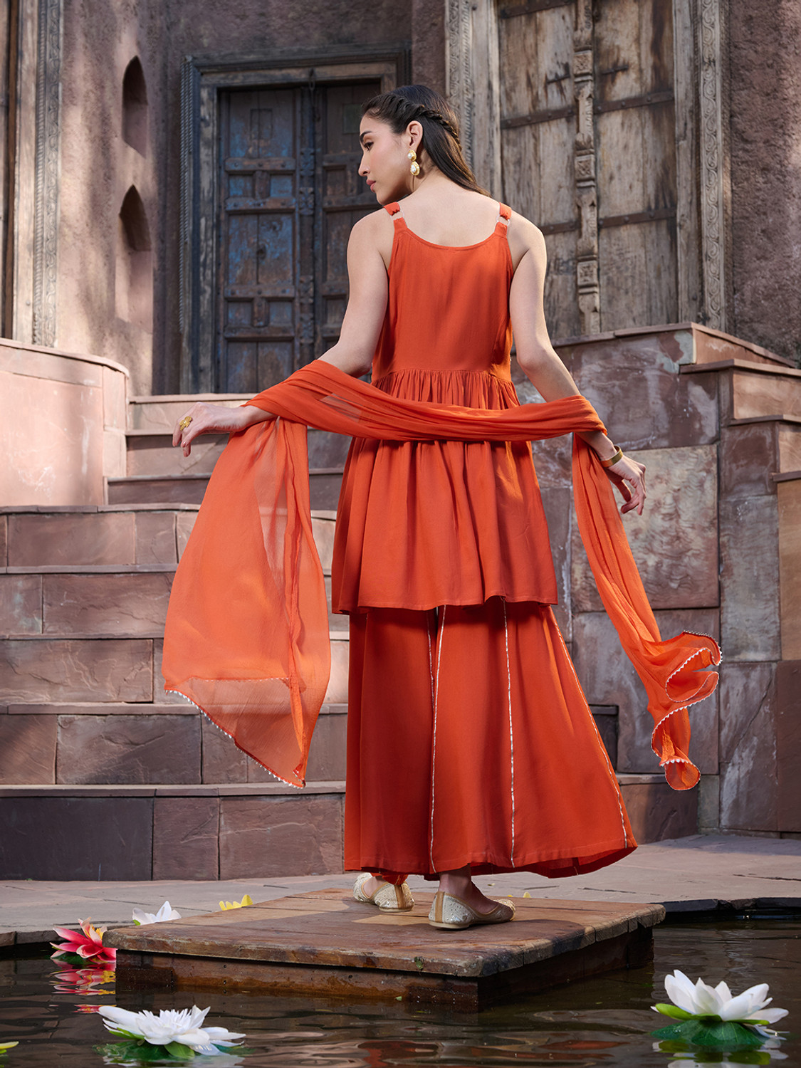 Image of Stylum Women Kurti Sharara Dupatta Set