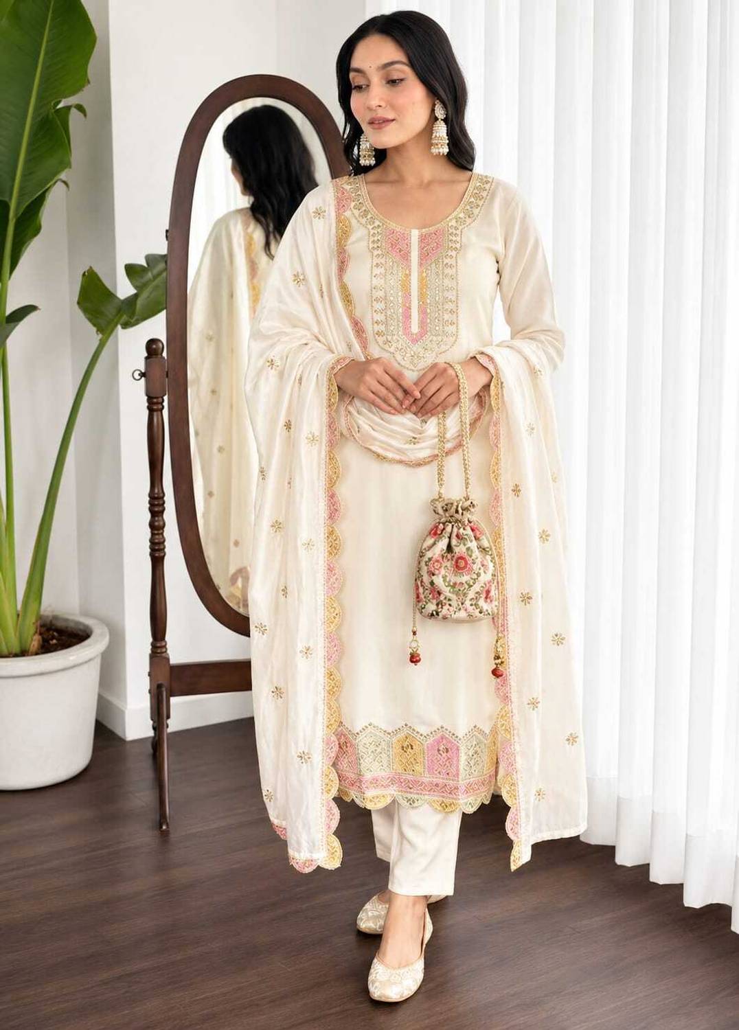 Laviya Women Kurta Pant Dupatta Set - Image 1
