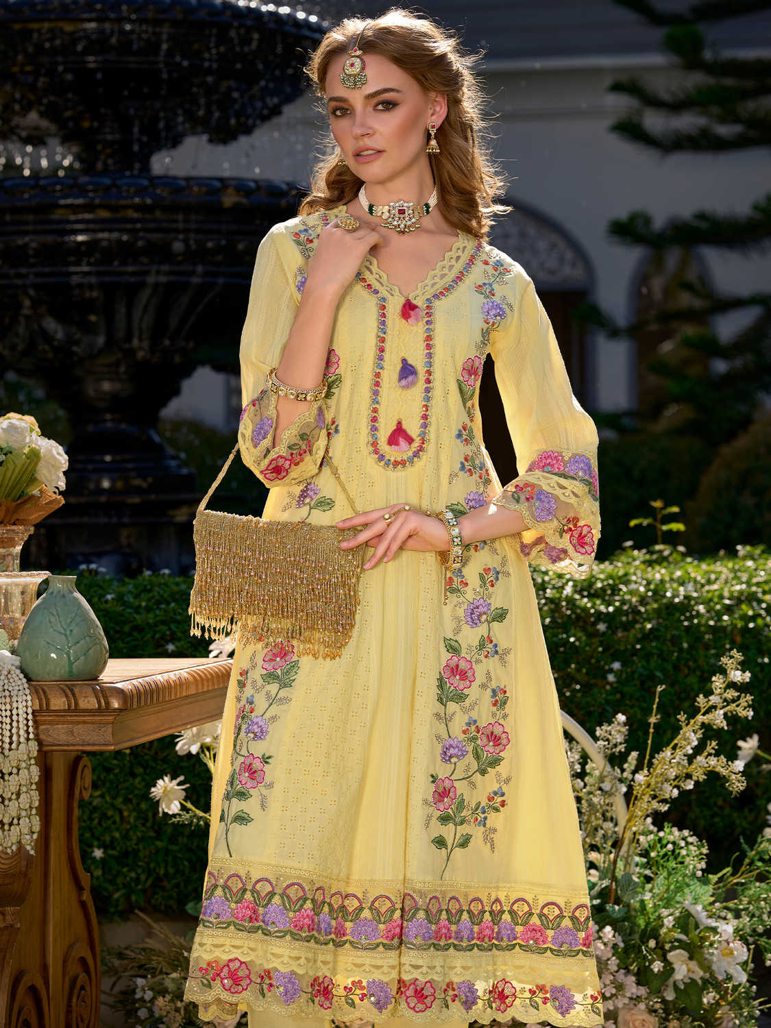 Image of Indo Era Women Kurta Pant Dupatta Set