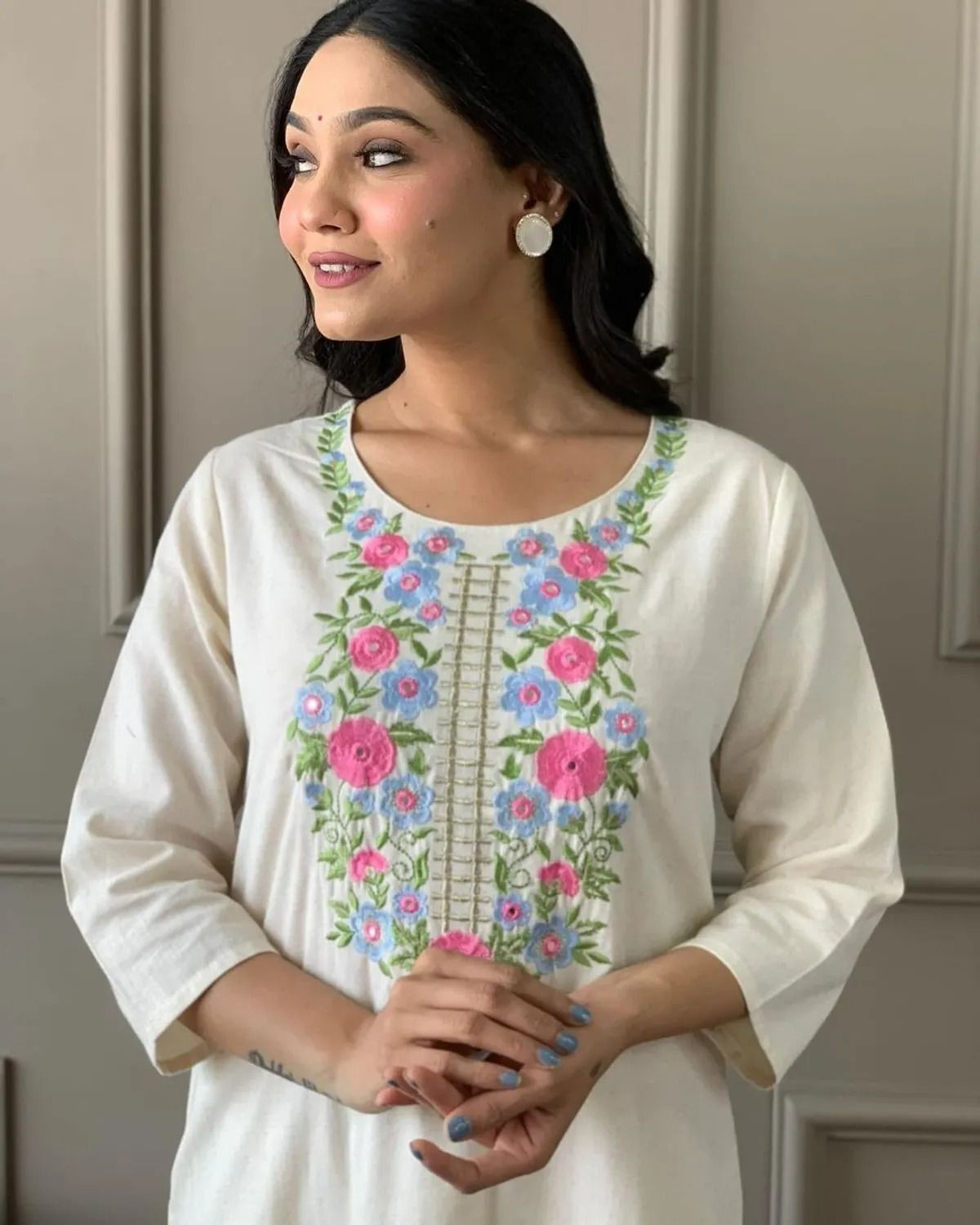 Image of MAS Women Kurta Pant Dupatta Set