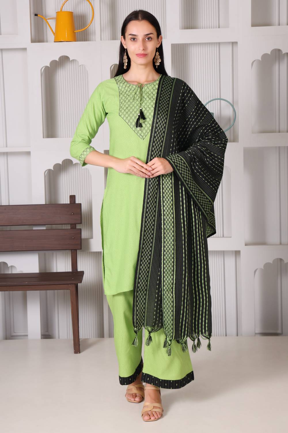 BuraakTexmart Women Kurta Palazzo Dupatta Set