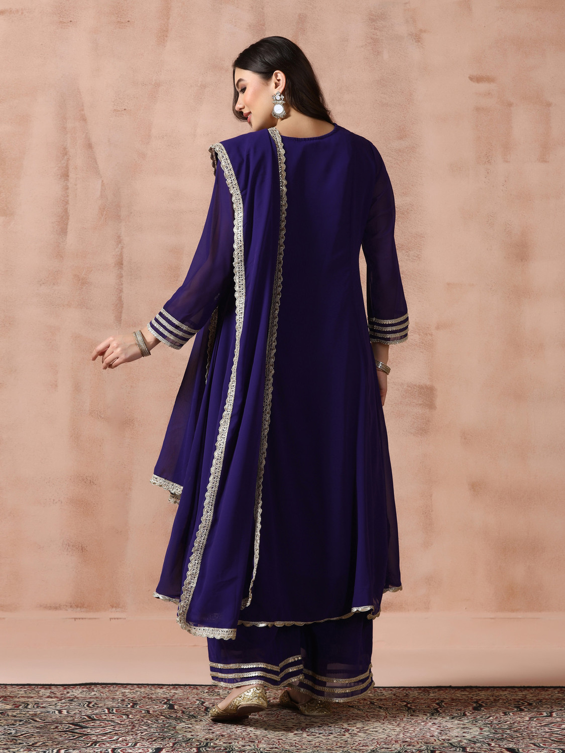 Image of SHREE Women Kurta Palazzo Attached Dupatta Set