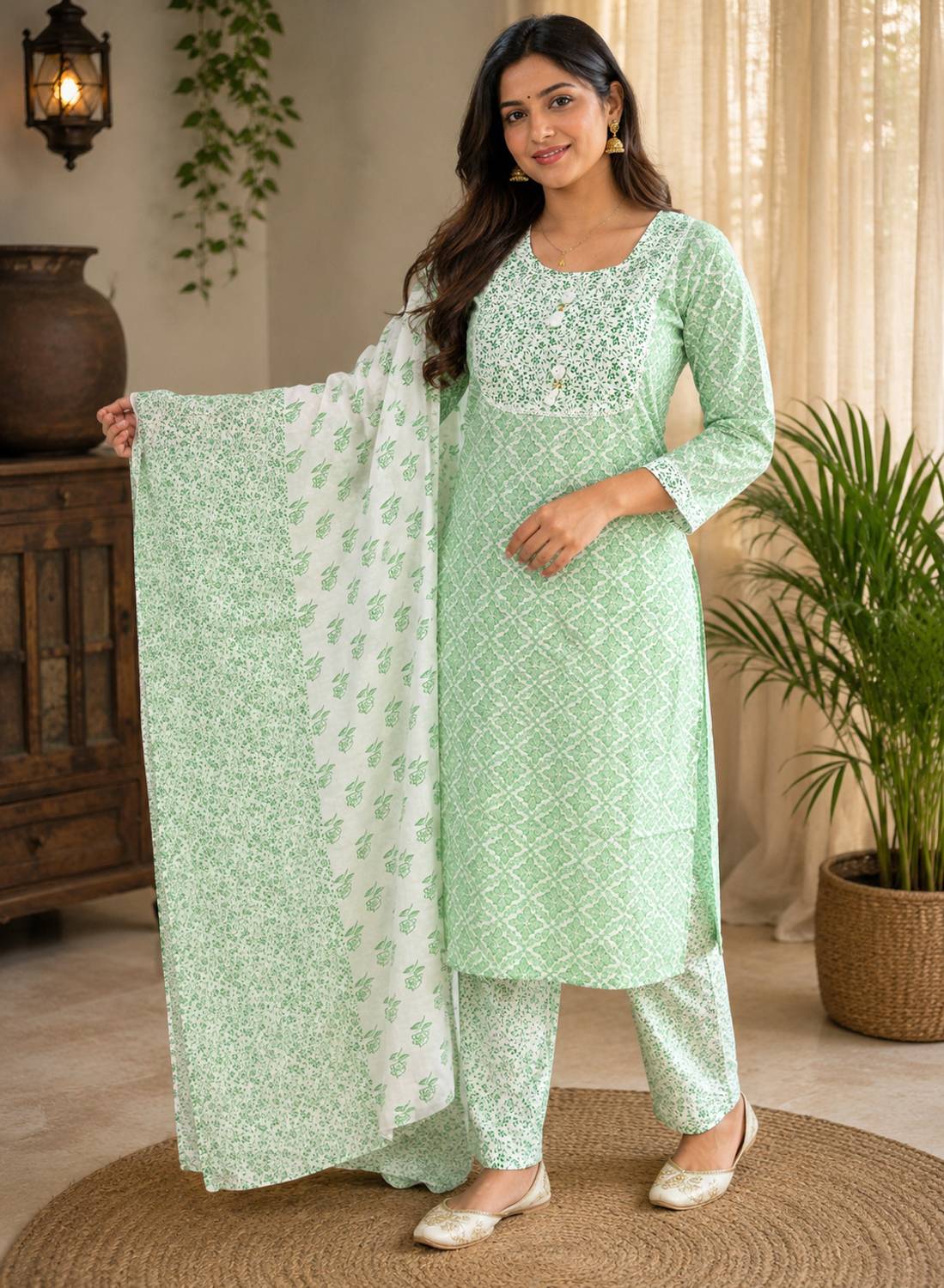 alizeh collection Printed Kurta, Palazzo & Dupatta Set