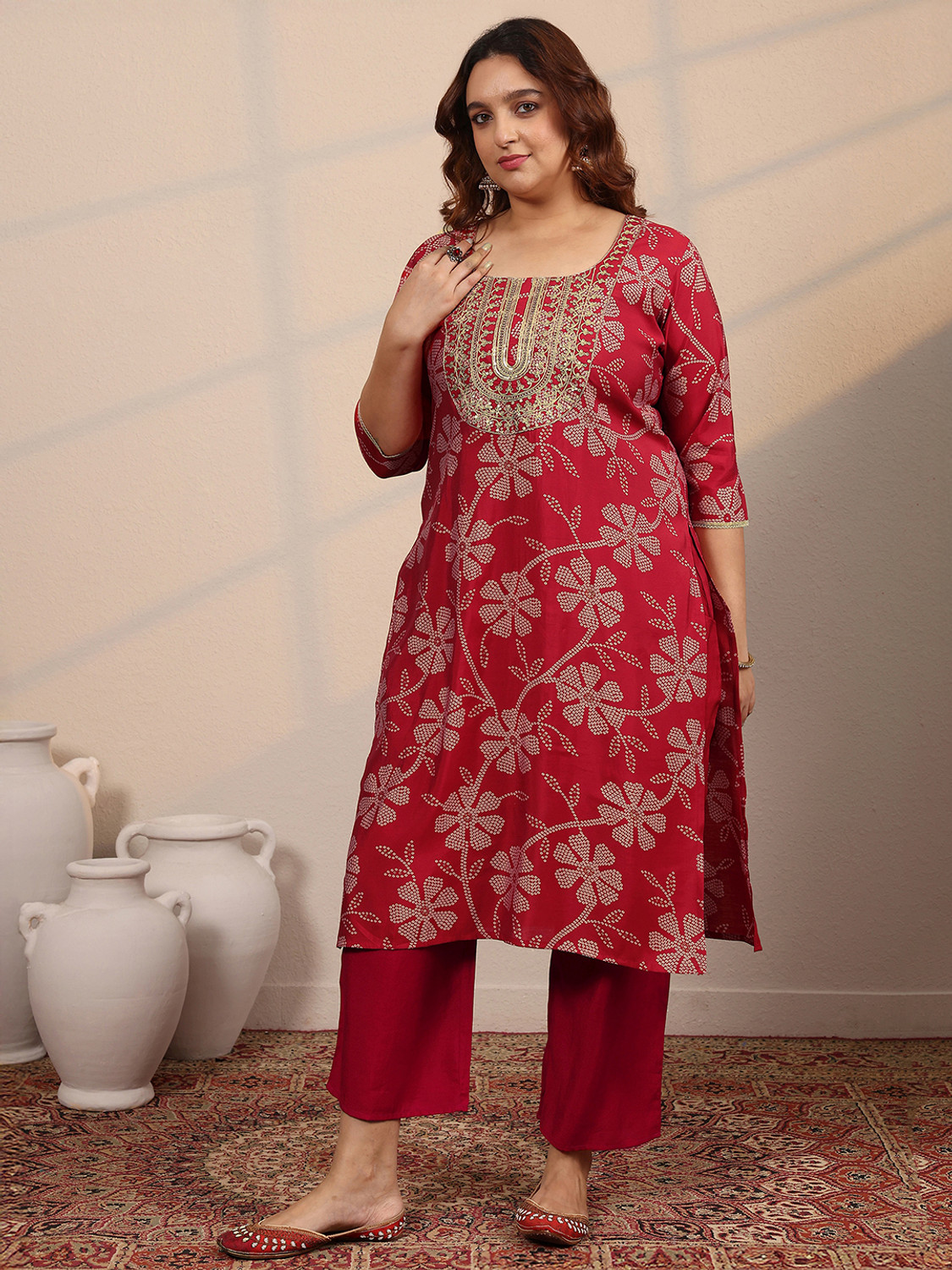 Image of EXTRA LOVE BY LIBAS Women Kurta Pant Dupatta Set
