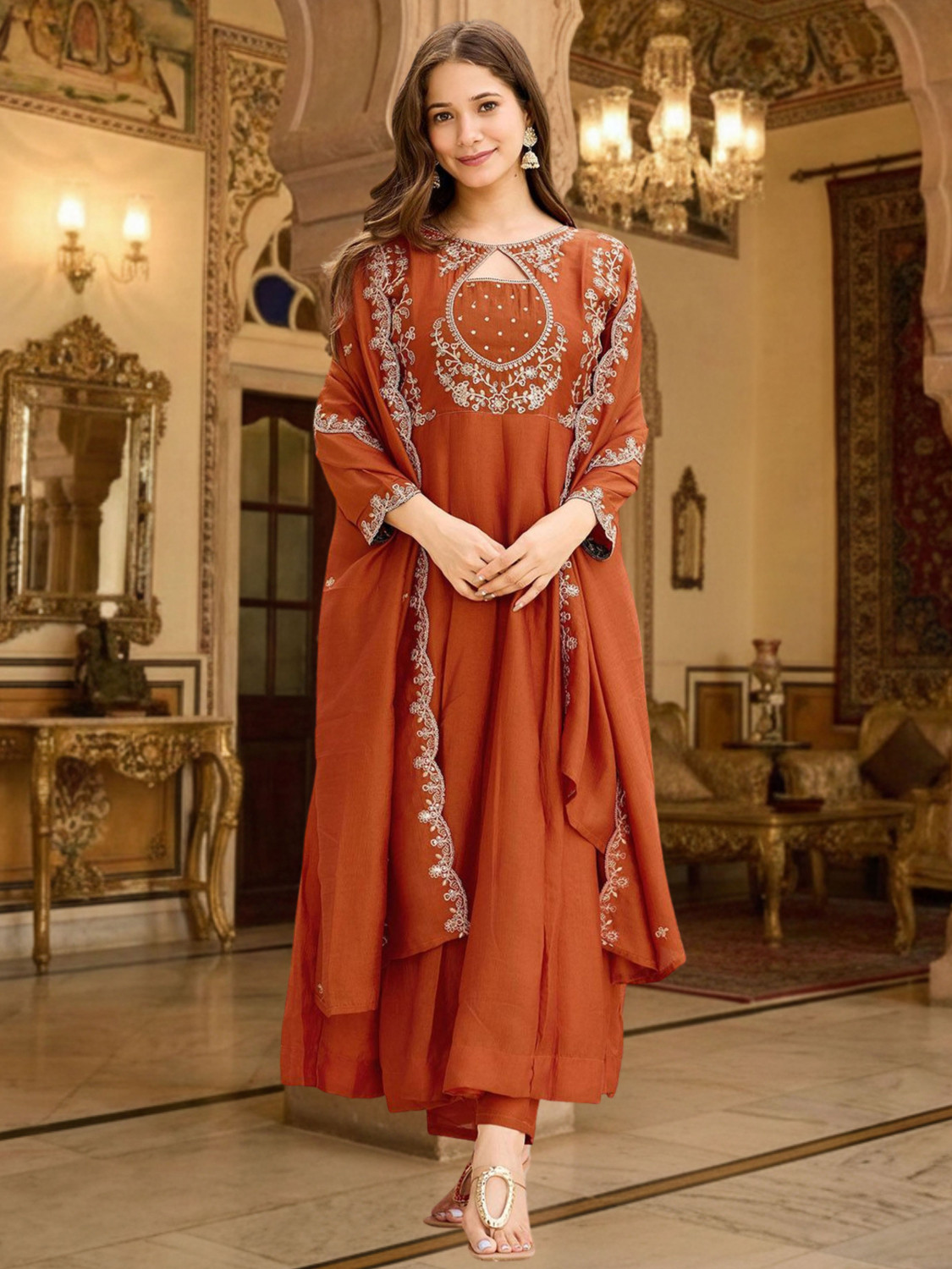 Image of Royal Export Women Kurta Pant Dupatta Set