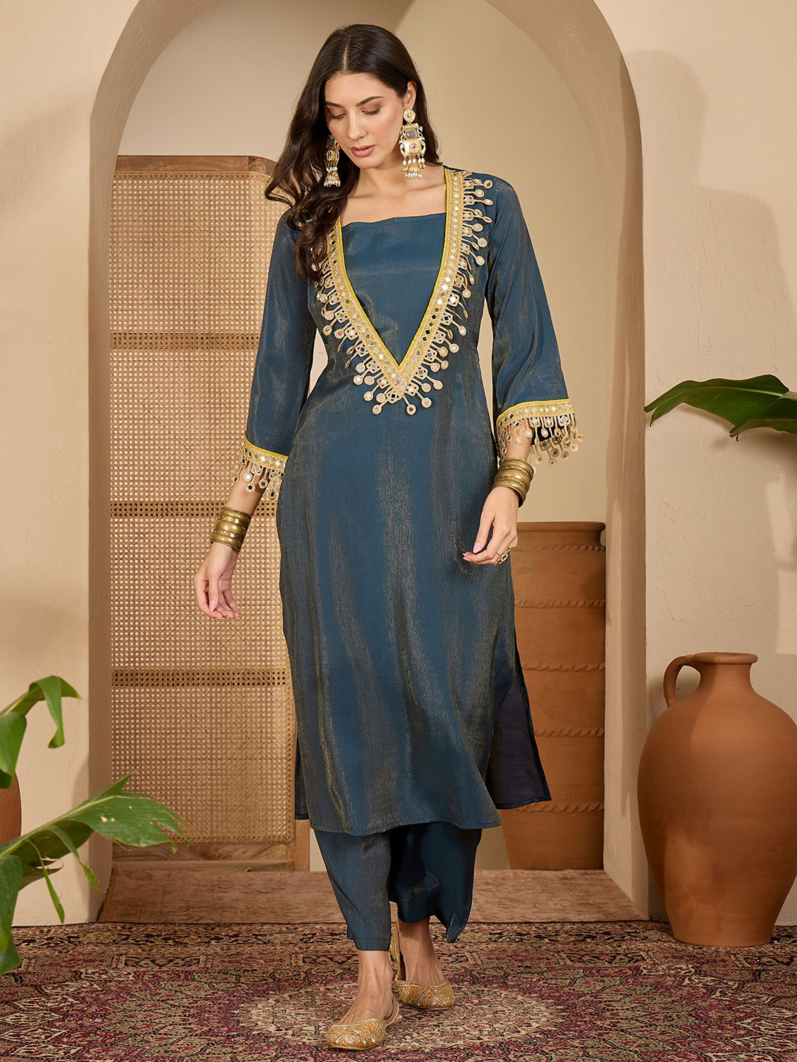 Image of Youthnic Women Kurta Palazzo Set