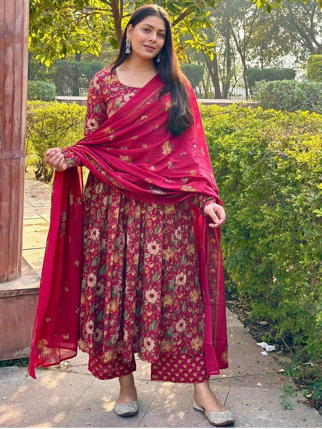 Image of Divastri Women Kurta Palazzo Dupatta Set