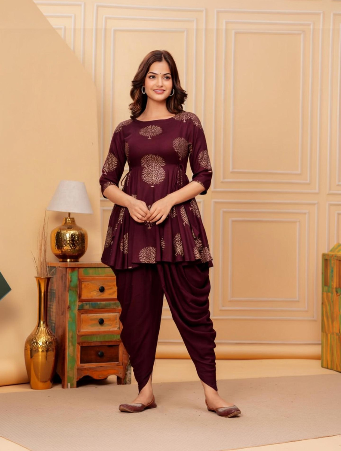 Image of TFP Women Kurti Dhoti Pant Set