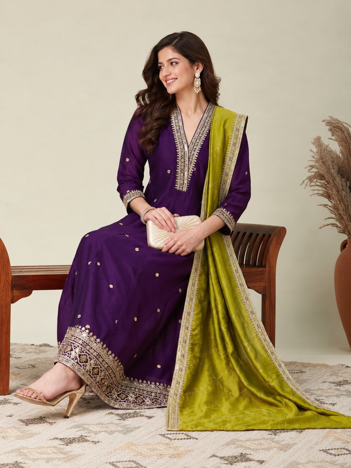 Image of JANAY Women Kurta Pant Dupatta Set