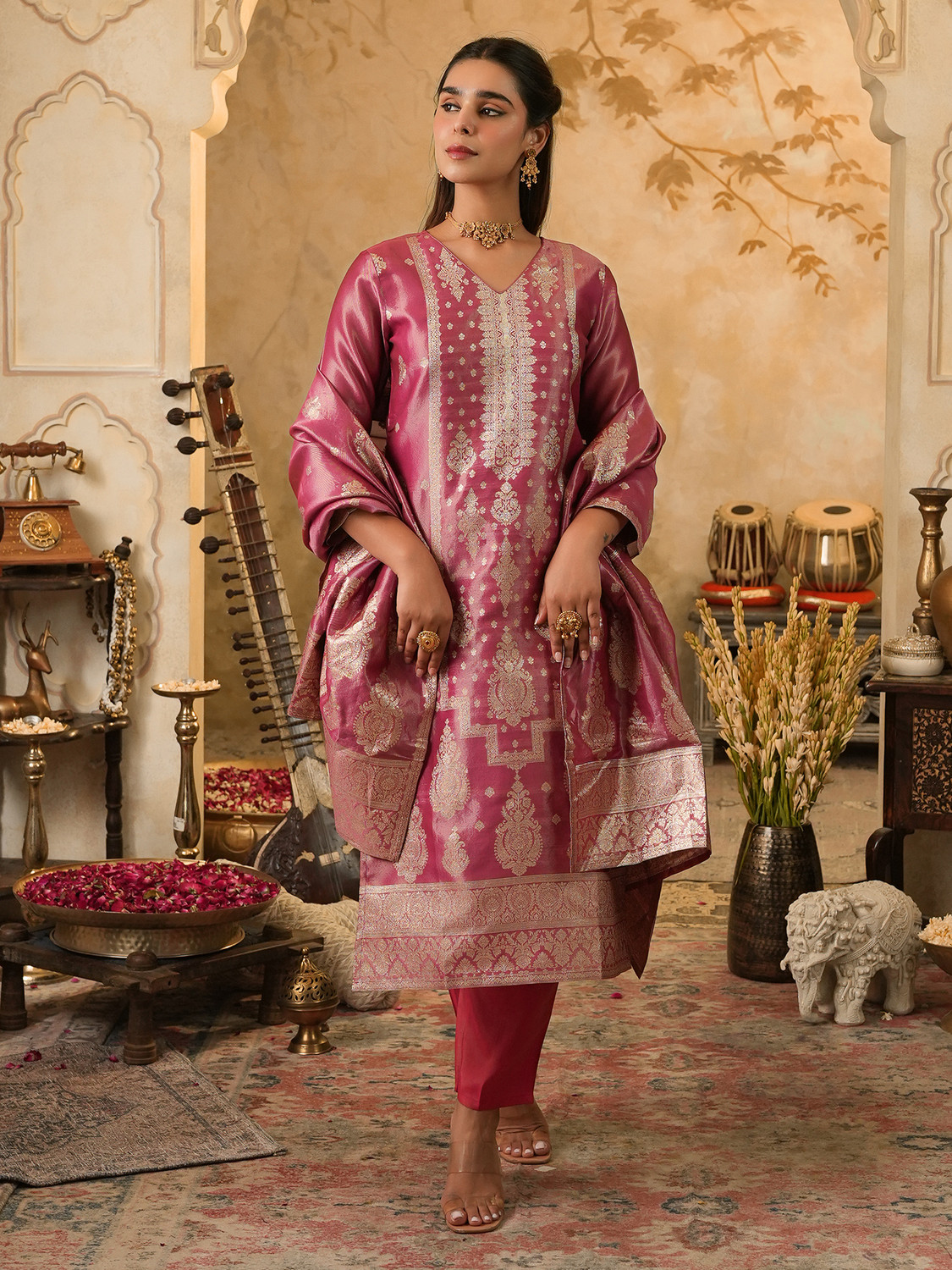 Image of Indo Era Women Kurta Pant Dupatta Set