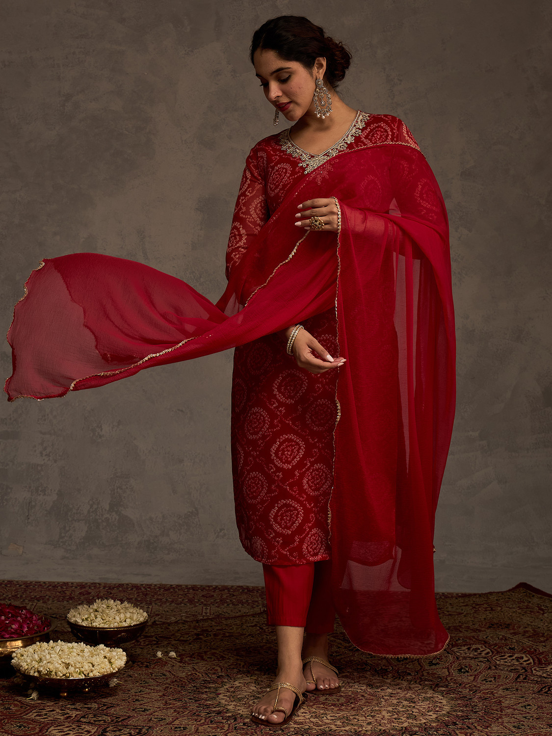 Image of Indo Era Women Kurta Pant Dupatta Set