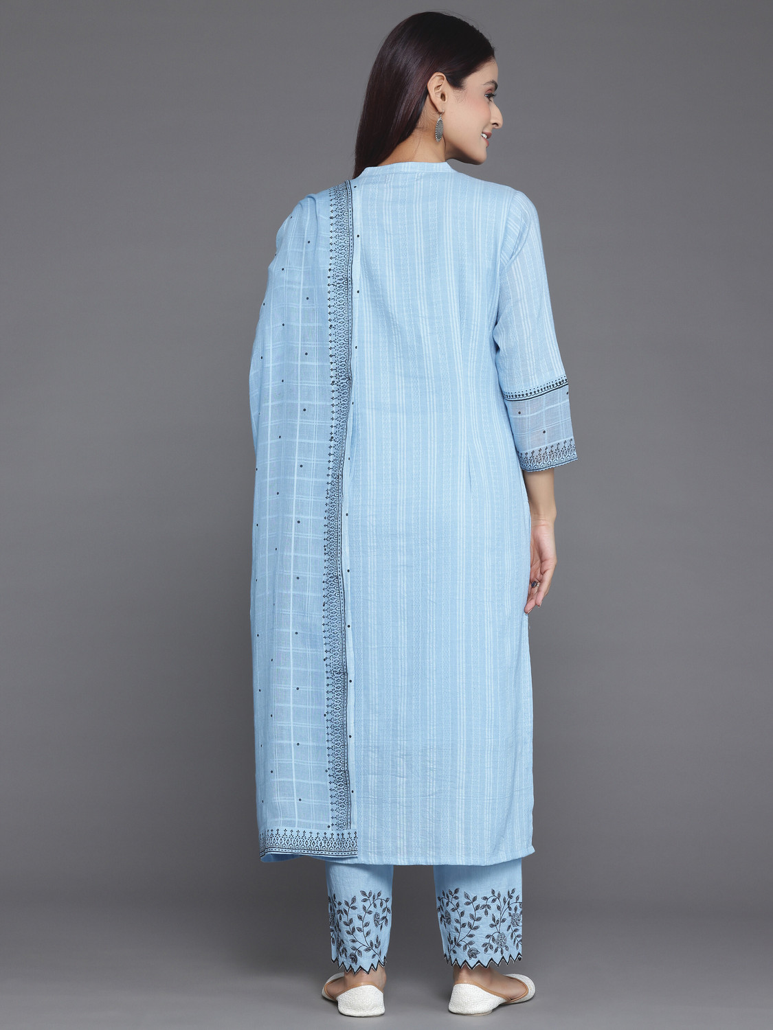 Image of LIBAS Women Pure Cotton Kurta Pant Dupatta Set